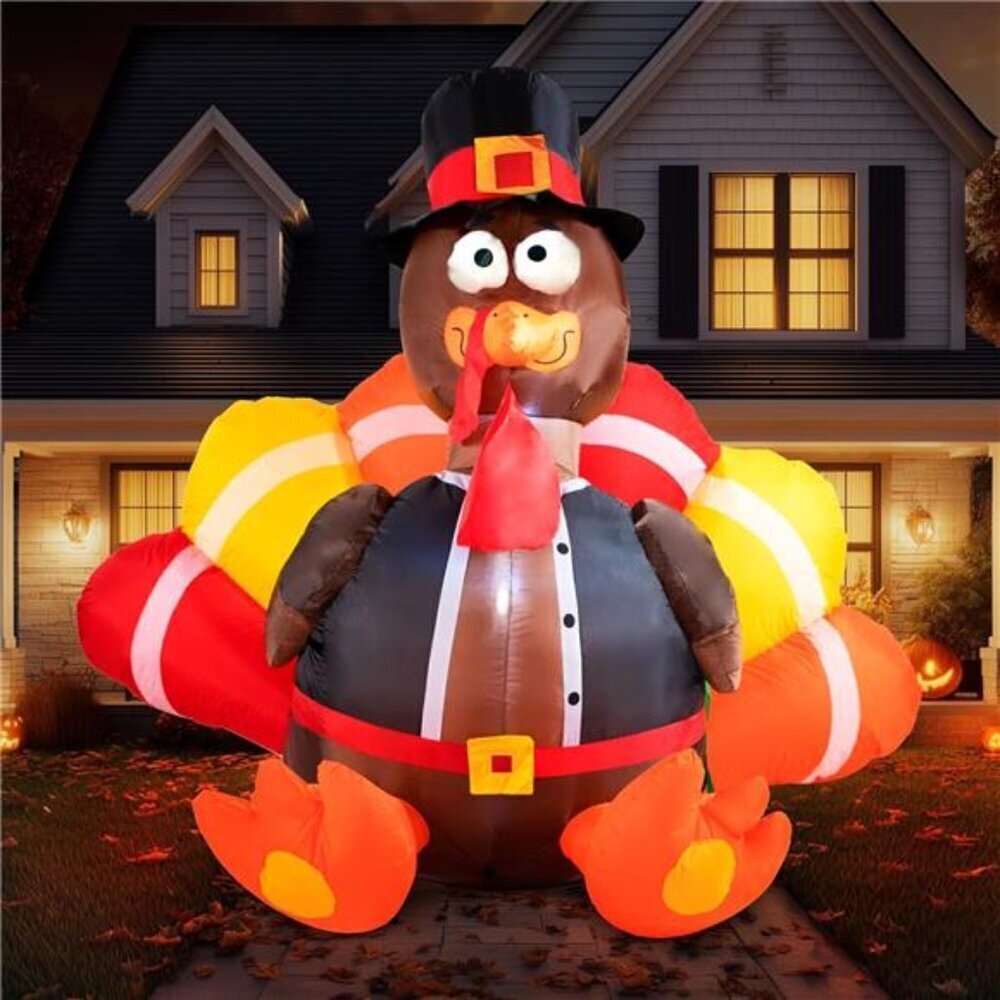 LED Light Up Turkey 6 FT Inflatable Thanksgiving Yard Decor